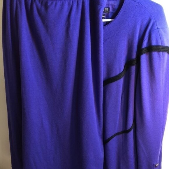 Vintage Size 12 Louis Feraud purple wool blend skirt suit - Picture 11 of 11